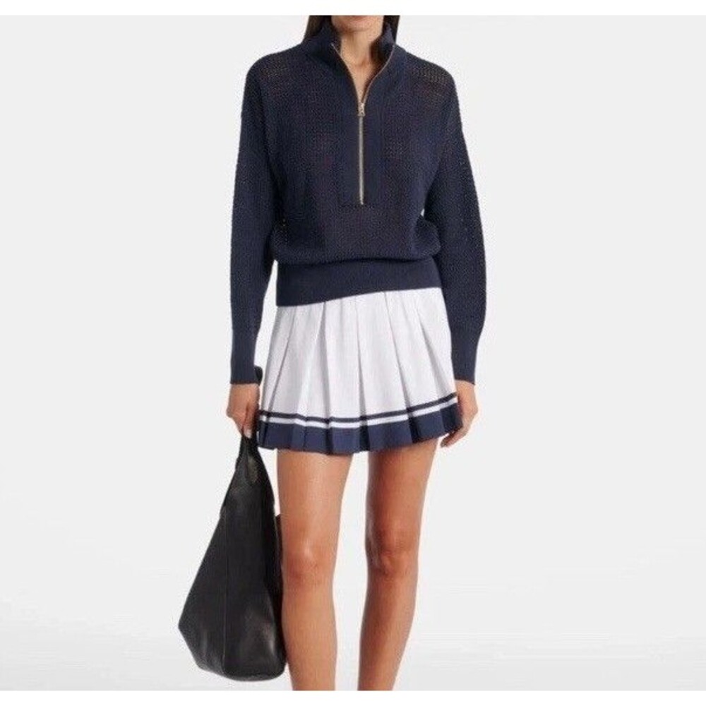 Varley Aurora Half Zip Long Sleeve Knit Sweater BLUE NIGHTS  SZ XL